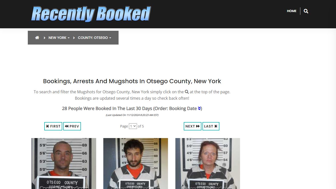 Bookings, Arrests and Mugshots in Otsego County, New York - Recently Booked