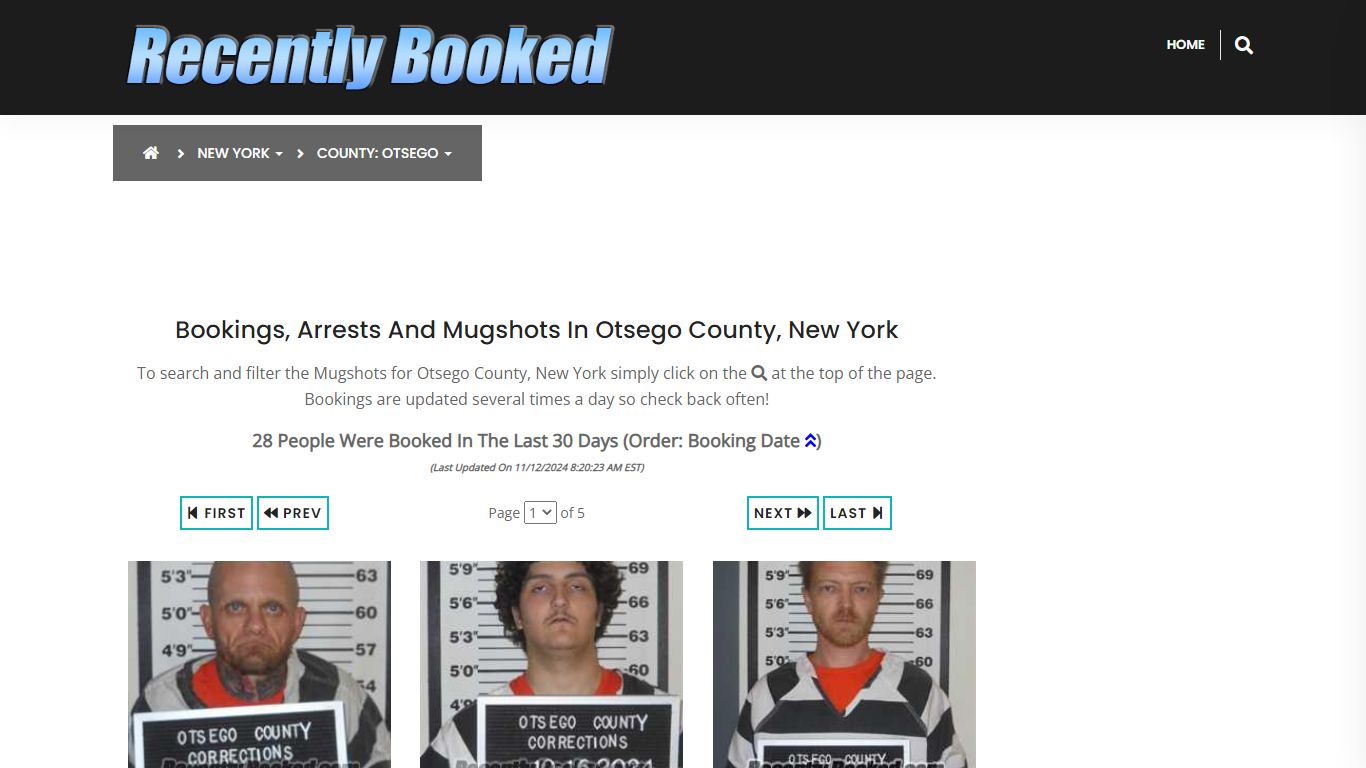 Bookings, Arrests and Mugshots in Otsego County, New York - Recently Booked